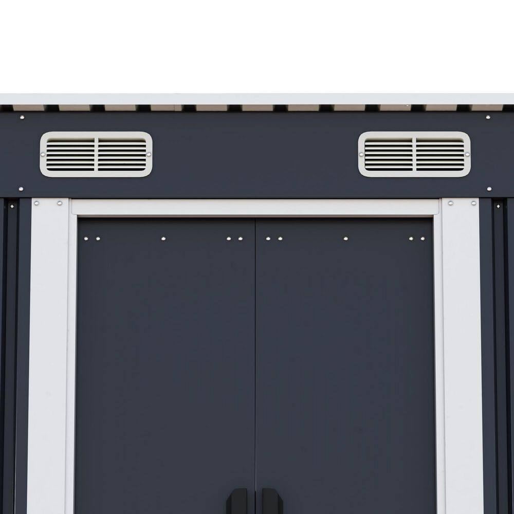 6' x 4' Dark Gray Galvanized Steel Outdoor Storage Shed