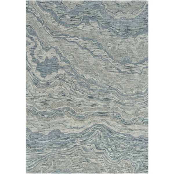Nourison Graceful Blue 4 ft. x 6 ft. Abstract Contemporary Area Rug