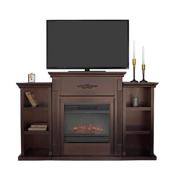 XtremepowerUS Entertainment Media Console Open Shelves Elegant Organization TV Stand in Espresso