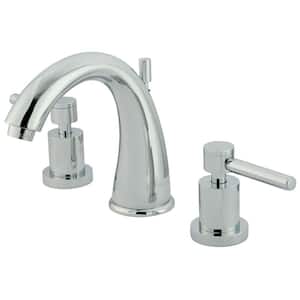 Modern Square 8 in. Widespread 2-Handle High-Arc Bathroom Faucet in Chrome
