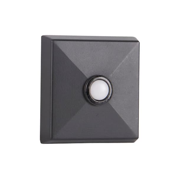 Wired Flush Mount Flat Black Finish Doorbell Push Button with Illuminated LED Chime Button