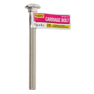 Marine Grade Stainless Steel 3/8-16 X 4 in. Carriage Bolt