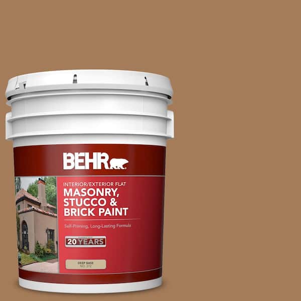 BEHR 5 gal. #270F-6 Fudge Truffle Flat Interior/Exterior Masonry, Stucco and Brick Paint
