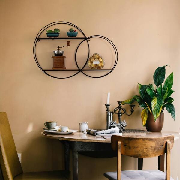 Wood round wall shelf hotsell