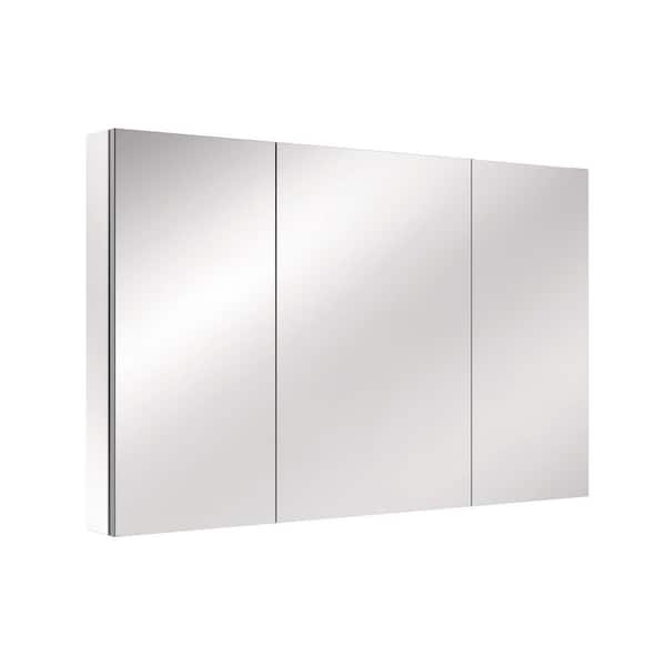 48 in. W x 30 in. H Rectangular Aluminum Bathroom Medicine Cabinet with Mirror Storage Cabinet with Adjustable Shelves