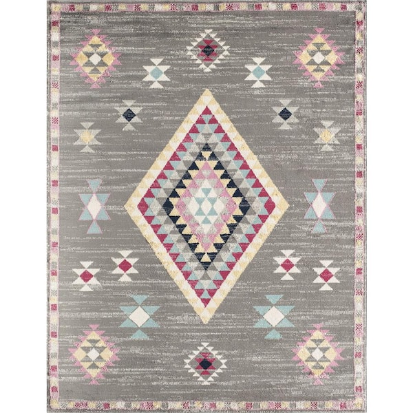 Rugs America Bodrum Sahara Dark Gray 2'x8' Moroccan Gray Area Rug