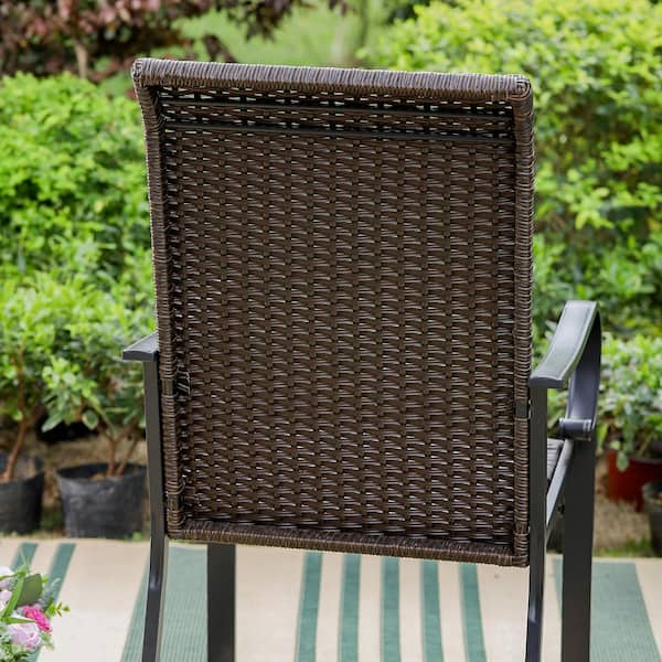 high back rattan dining chair