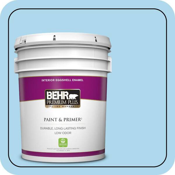 BEHR PREMIUM PLUS 5 gal. #540A-3 Blue Feather Eggshell Enamel Low Odor Interior Paint & Primer