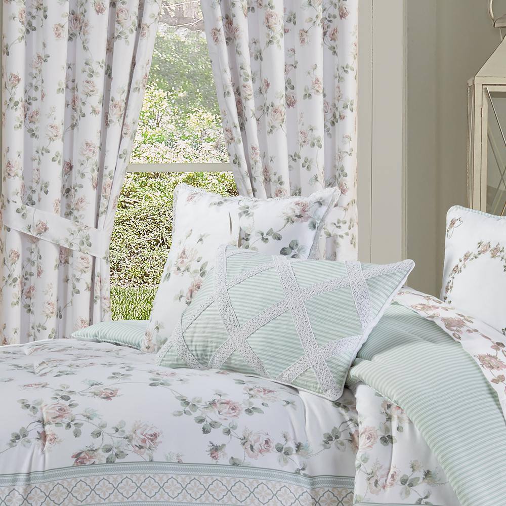 Sage and Blush Floral Square Decorative Throw Pillow