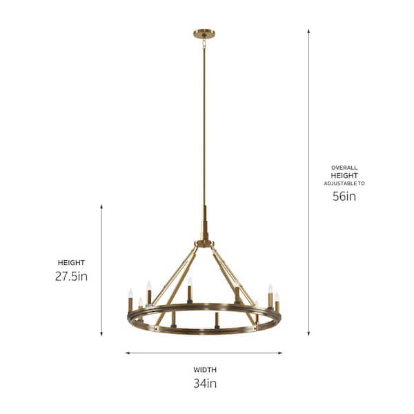Kichler Emmala 6-Light Brushed Vintage Chandelier