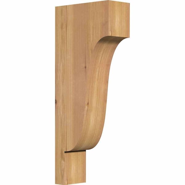 Ekena Millwork 3-1/2 in. x 8 in. x 20 in. Western Red Cedar Newport Smooth Corbel