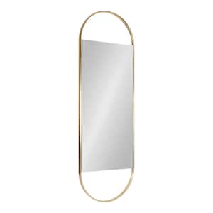 Nobles 48 in. x 16 in. MidCentury Oval Gold Framed Decorative Wall Mirror