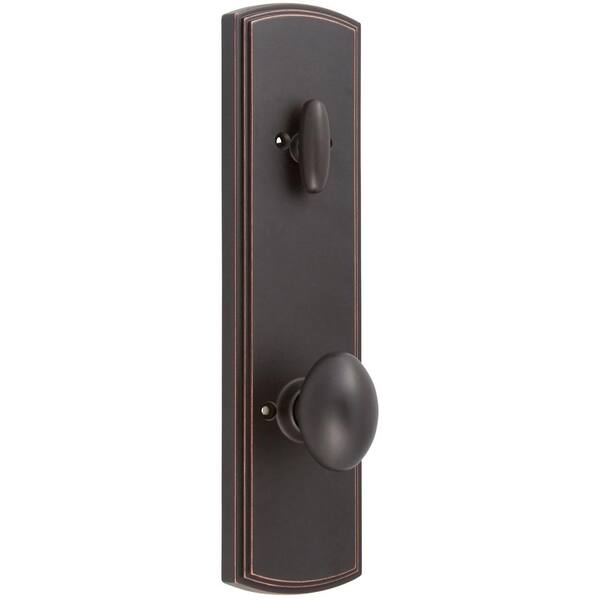 Italian Collection Briona Single Cylinder Edged Bronze Door Handleset with Canova Interior Right-Hand