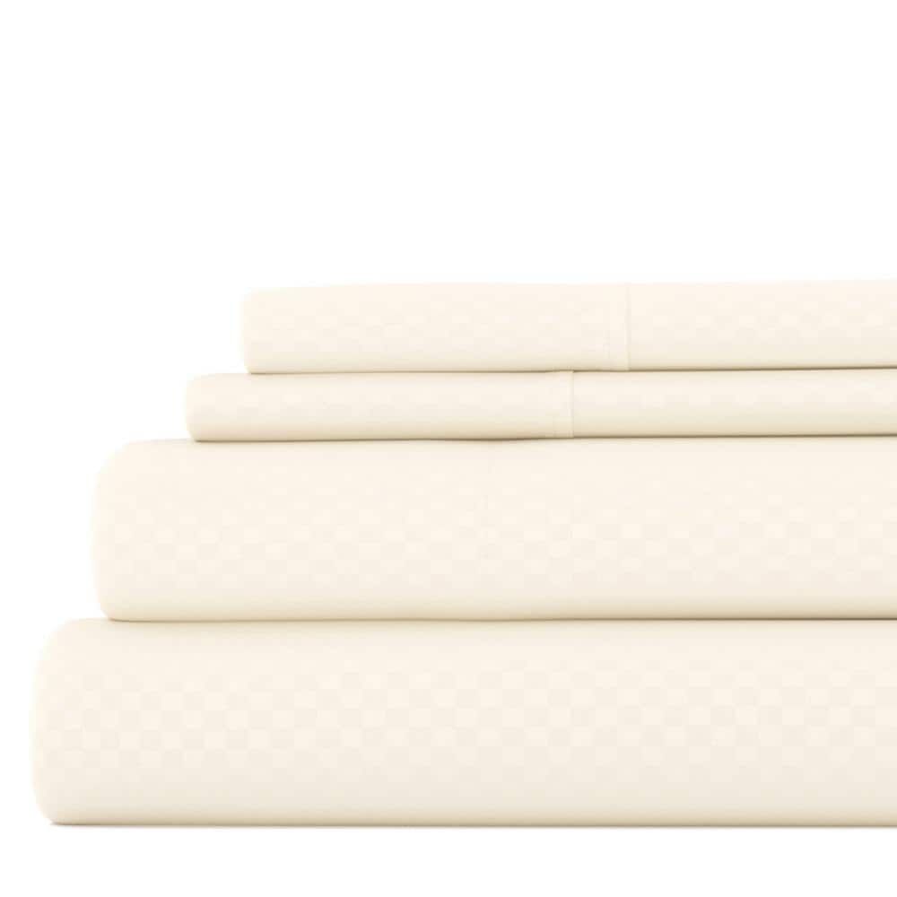 4-Piece Ivory Geometric Microfiber Twin Sheet Set price history on PriceWatchPro