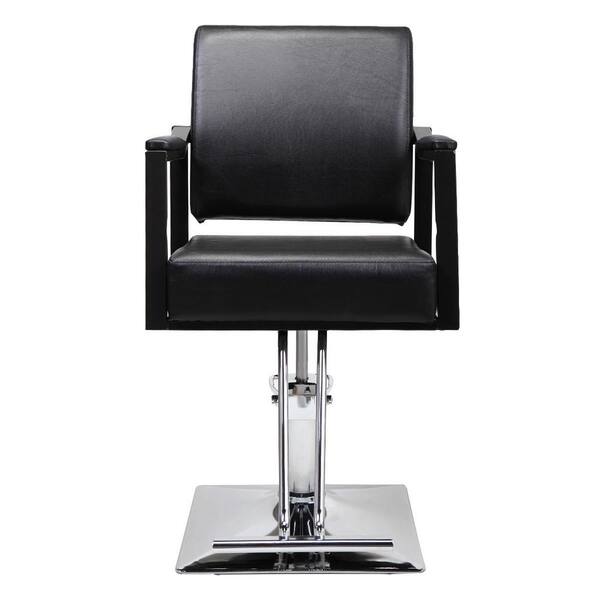 black leather barber chair