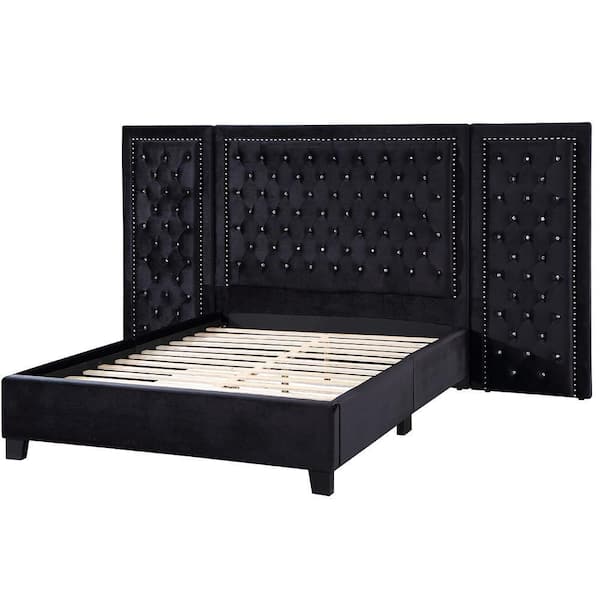 Acme Furniture Damazy Black Wood Frame Queen Platform Bed