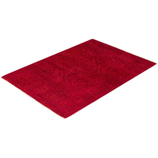 Overdyed Rust 3 x 4 Solid Wool Indoor Runner Rug