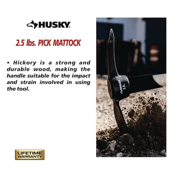 Husky 2.5 lb. Pick Mattock with 36 in. Hardwood Handle 34212 - The