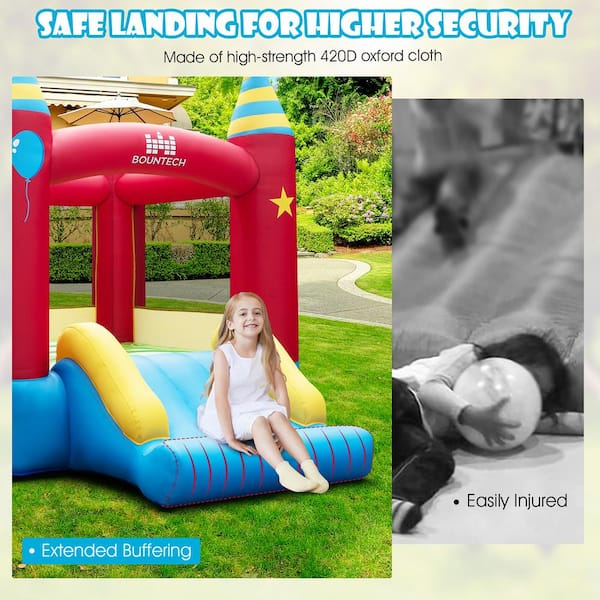 Inflatable Bounce House With Slide, Jumping Castle With Blower,Children Outdoor