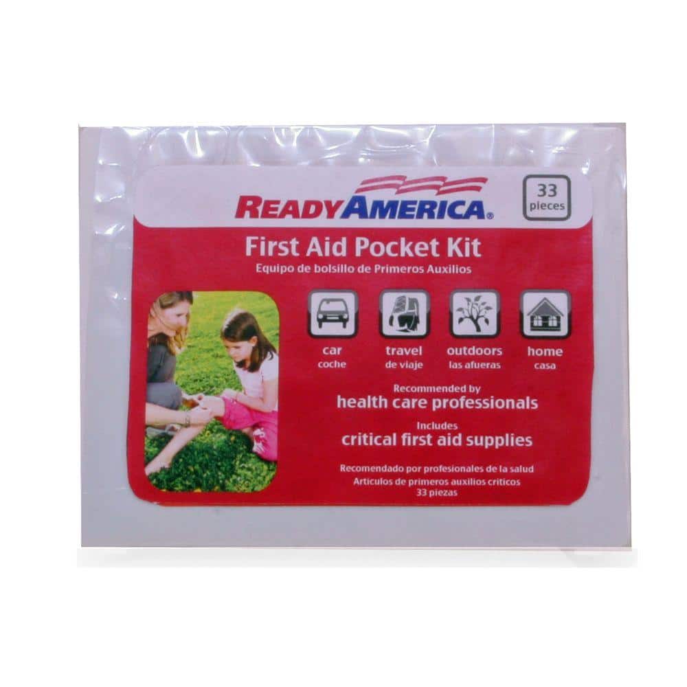 Compact Red and Black Roadside Emergency Essentials Kit