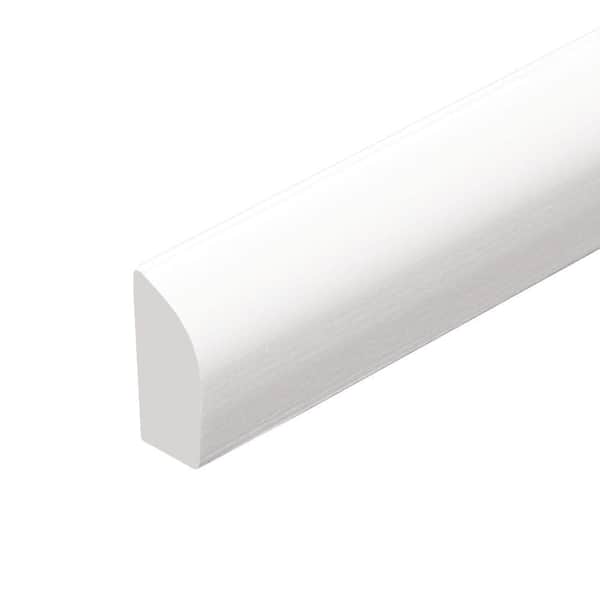 5109 17/50 in. x 17/25 in. x 96 in. Finished PVC Composite White Shoe Moulding (1-Piece − 8 Total Linear Feet)