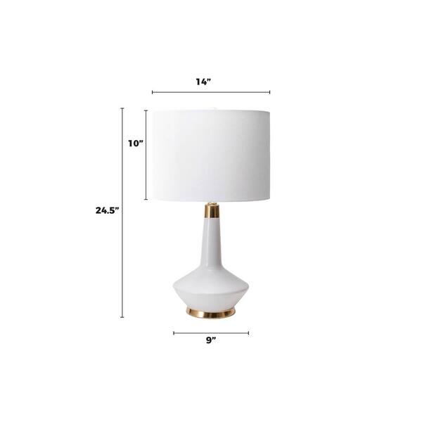 Nuloom Helena 25 In White Contemporary Table Lamp With Shade Npt51aa The Home Depot White Contemporary Table Lamp, Contemporary Lamp Shades For Table Lamps