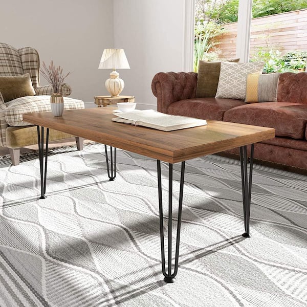 WINSOON 16 H Black Metal Bench Legs Hairpin Table Legs for