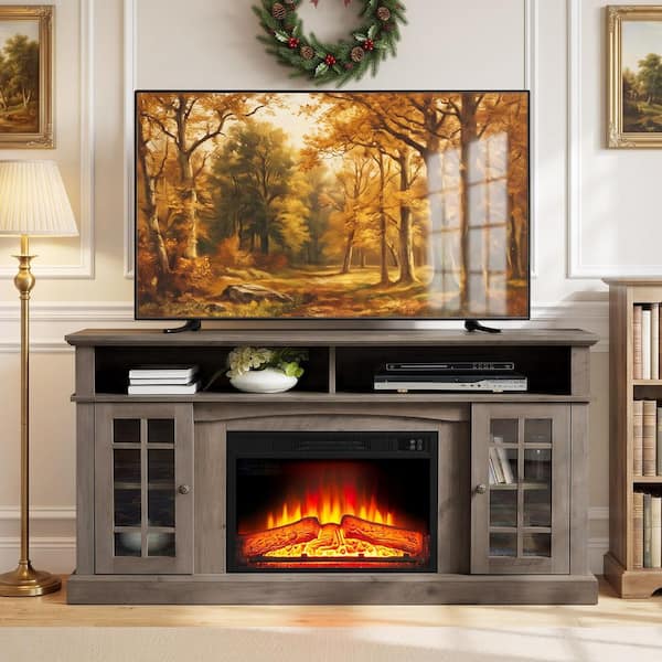 ToolCat 58 in. Freestanding Electric Fireplace TV Stant