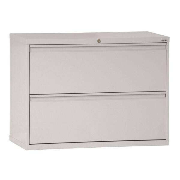 Sandusky 800 Series 28.375 in. H x 30 in. W x 19 in. D 2-Drawer Full Pull Lateral File Cabinet in Dove Gray