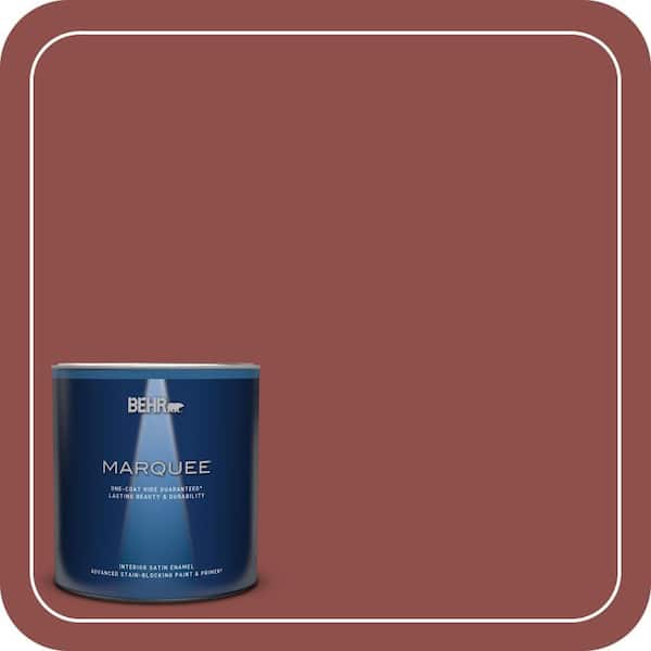 BEHR MARQUEE 1 qt. #S140-6 Moroccan Ruby Satin Enamel Interior Paint & Primer