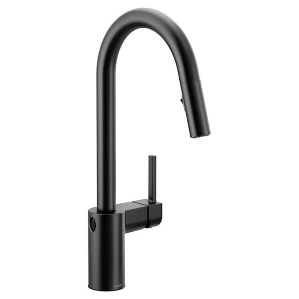 MOEN Align Single-Handle Pull-Down Sprayer Kitchen Faucet with MotionSense Wave and Power Clean in Matte Black