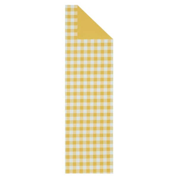 ACHIM Buffalo Check 13 in. W x 36 in. L Yellow Checkered Polyester/Cotton Table Runner
