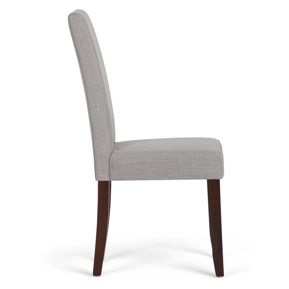 Elegant Dove Grey Linen Upholstered Parsons Dining Chair
