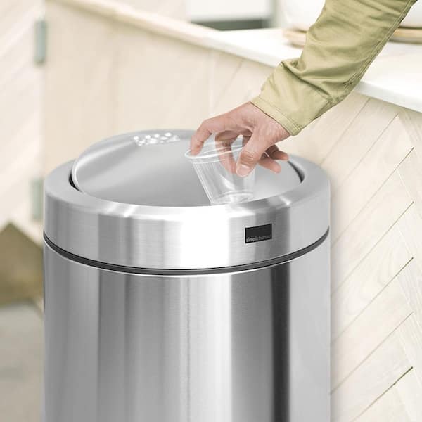 simplehuman 4-Liter Brushed Stainless Steel Touchless Kitchen Trash Can  Outdoor
