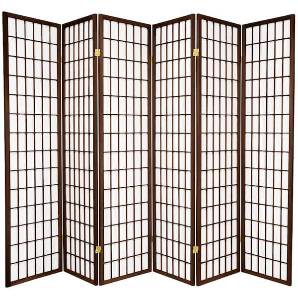 6 ft. Walnut 6-Panel Room Divider