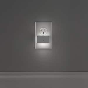 Dual Directional Soft White LED Plug-In Brushed Nickel Night Light with Automatic Dusk to Dawn