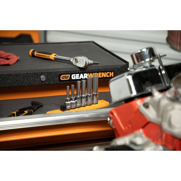 GEARWRENCH 1/2 in. Drive Metric Mid-Length Hex Bit Socket Set (7