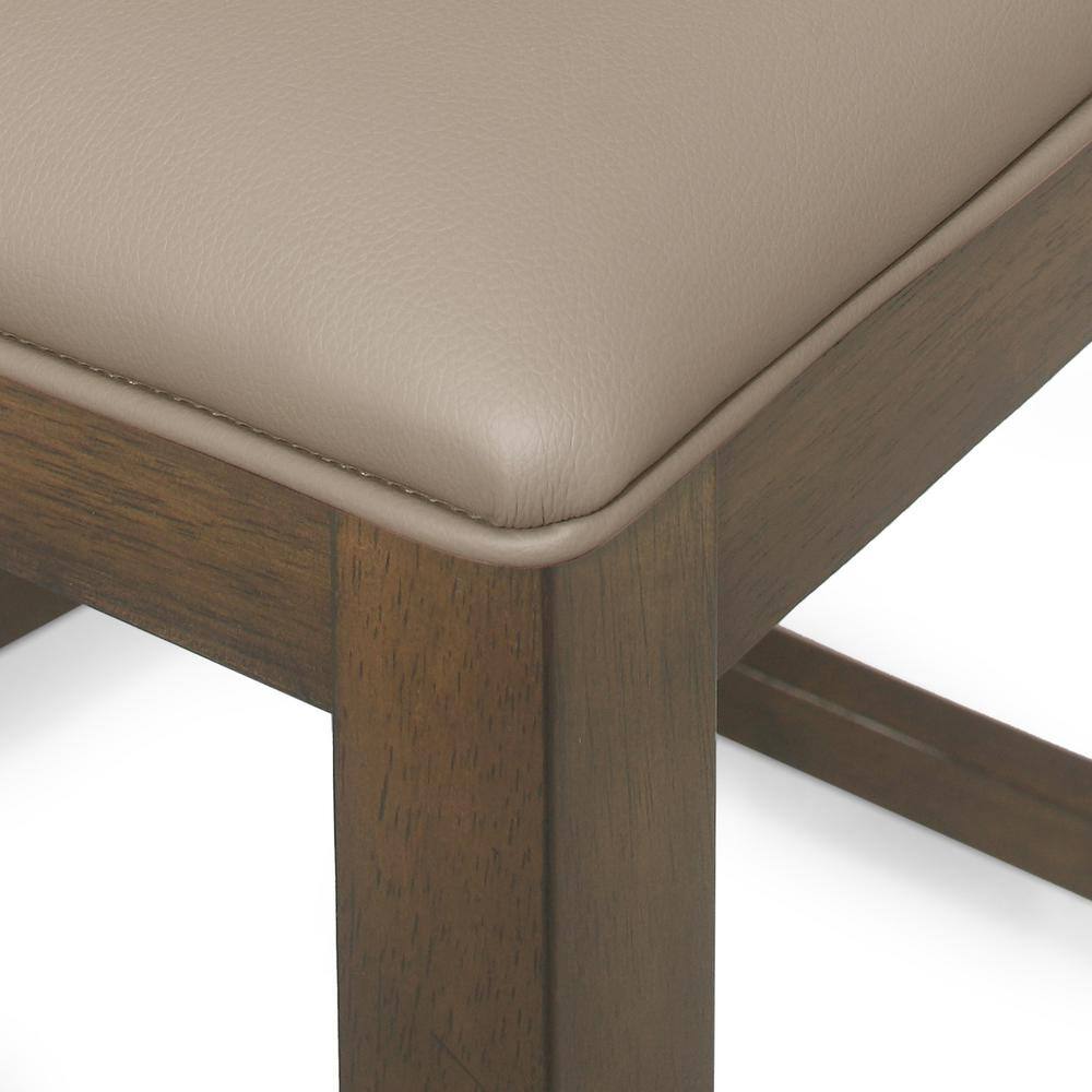 Antique Brown Wood Extra Tall Upholstered Counter Stools, Set of 2