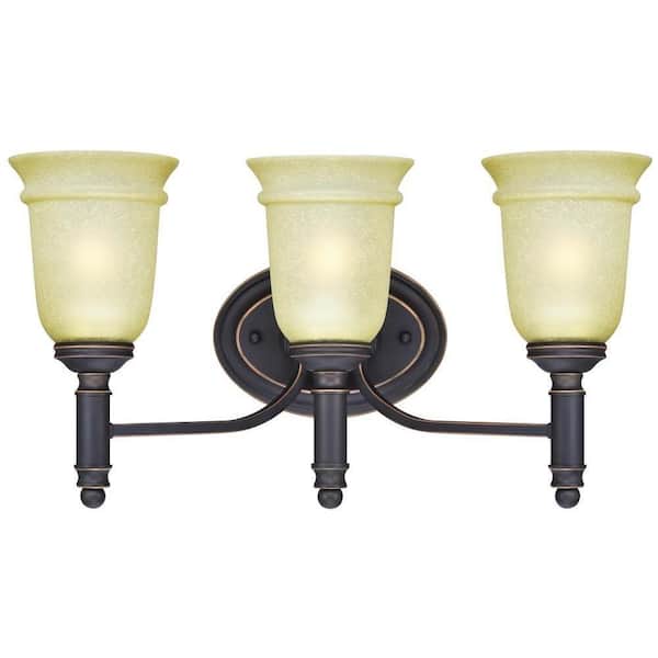 Westinghouse Montrose 3-Light Oil Rubbed Bronze with Highlights Wall Fixture