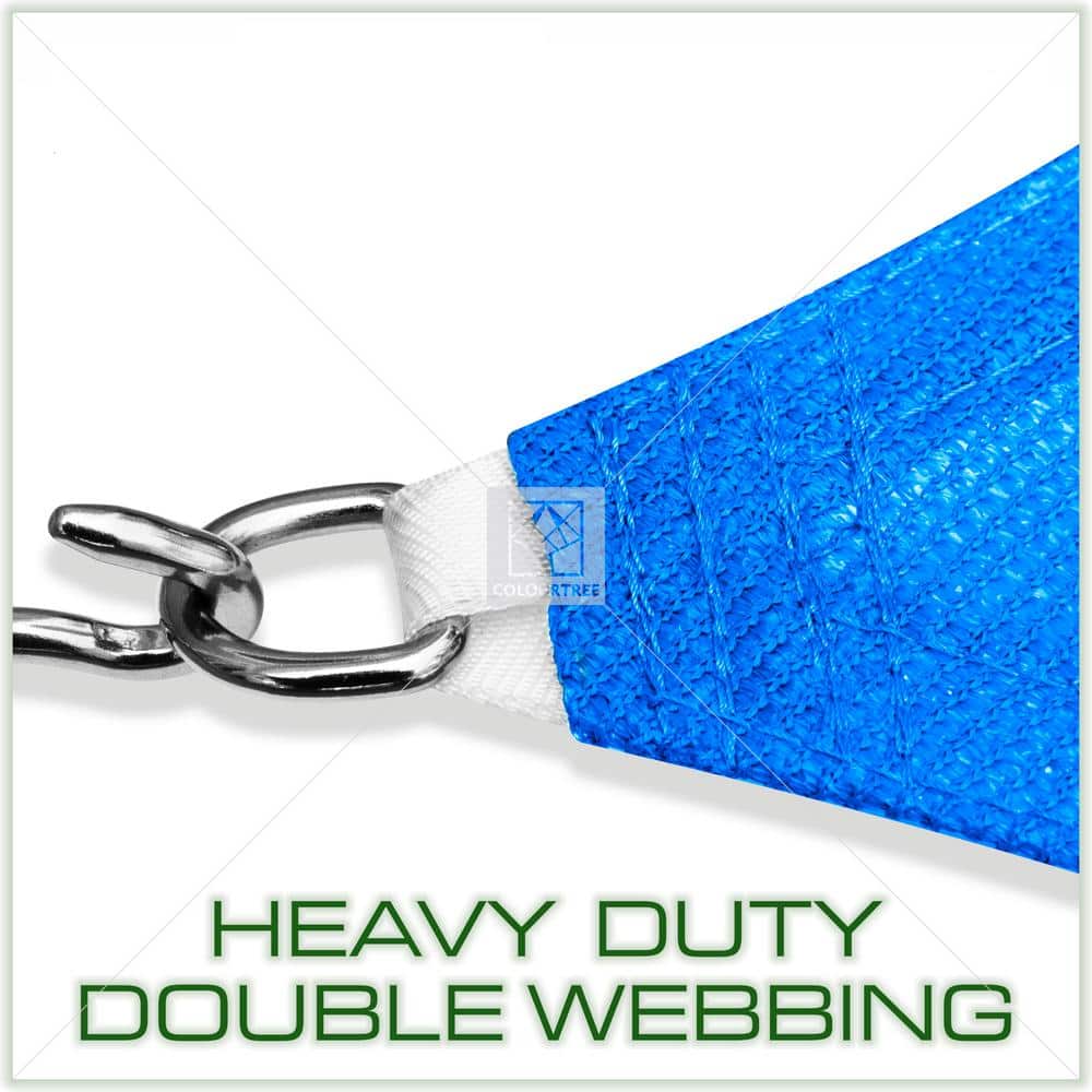 12' x 12' Blue High-Density Polyethylene Sun Shade Sail