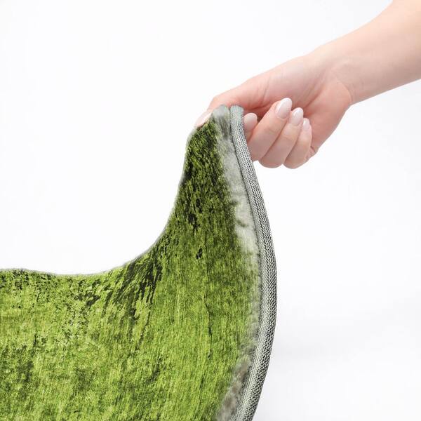 Dream Shag Premium Machine Washable Abstract ADS554 Green 9 ft. x 12 ft. Area Rug