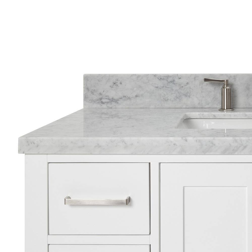 Cambridge 43" White Marble Single Basin Vanity Set