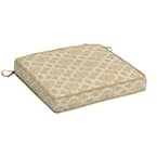 CushionGuard Almond Biscotti Trellis Square Outdoor Seat Cushion (2-Pack)
