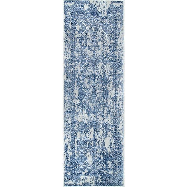 nuLOOM Odell Distressed Persian Light Blue 3 ft. x 8 ft. Runner Rug
