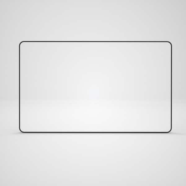 Unbranded Matte Black 60 in W x 36 in. H Rounded Rectangle Aluminum Framed Bathroom Wall Mirror Horizontally or Vertically
