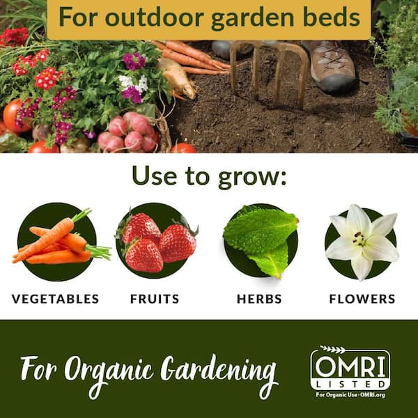 All Natural Garden Soil, Organic Soil For Flowers and Vegetables 2 cf. ft, OMRI Listed