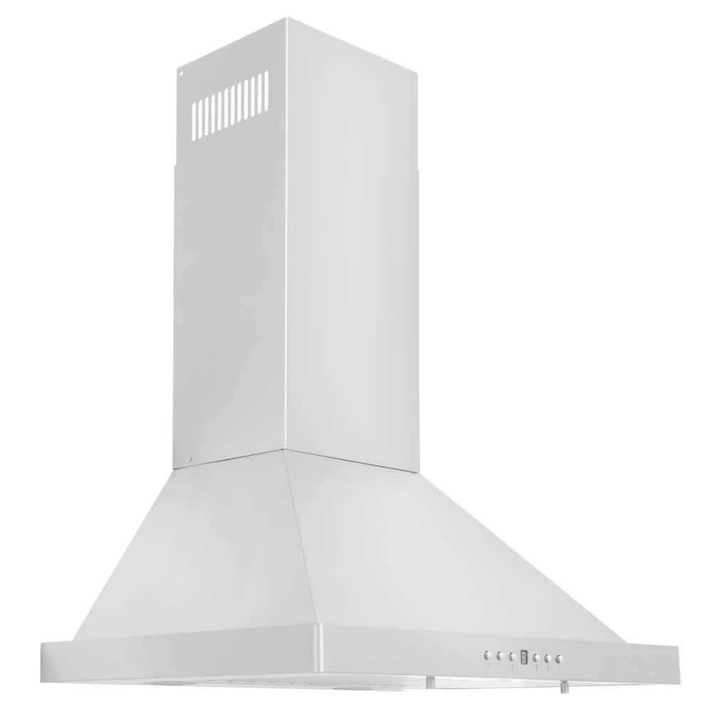 24 in. 400 CFM Ducted Vent Wall Mount Range Hood in Stainless Steel