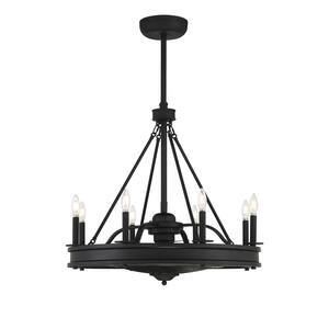 Lyon 30 in. 8-Light Matte Black Fan D 'Lier Indoor Ceiling Fan with LED Light Bulbs