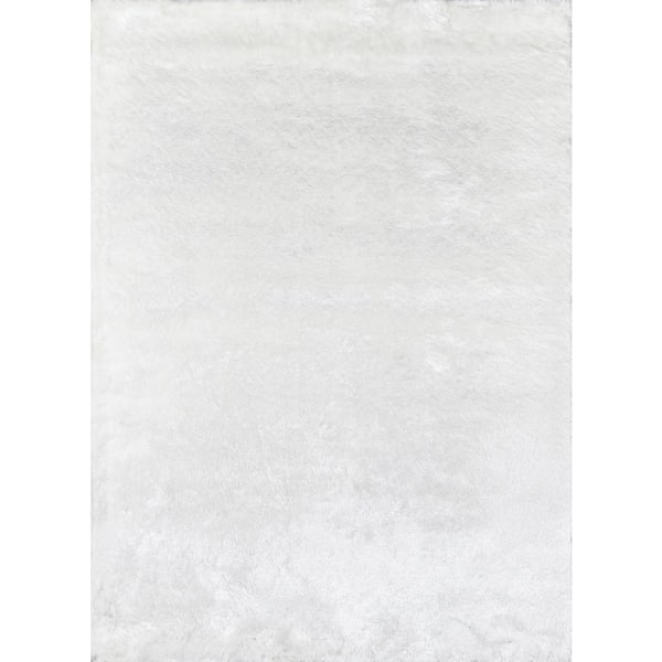 Momeni Luster White 2 ft. x 3 ft. Shag Indoor Area Rug
