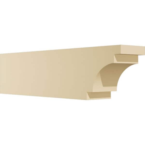 Ekena Millwork 4 in. W x 6 in. H x 24 in. L Standard Mediterranean Signature Urethane Outlooker Rafter Tail, Primed Tan